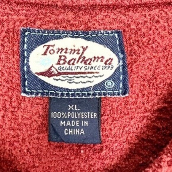 Tommy Bahama Textured V-Neck Fleece Pullover Sweater. Rust. Men's Size XL - Picture 5 of 12